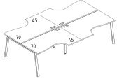 А4 Бенч-система эргономичных столов на металлокаркасе TRE, арт. А4 Б3 184-21