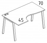 А4 Стол эргономичный левый на металлокаркасе TRE, арт. А4 Б3 0431