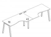 А4 Бенч-система эргономичных столов на металлокаркасе TRE, арт. А4 Б3 043-21
