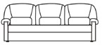 Панорама, диван 3-х местный с мягкими подлокотниками