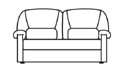 Панорама, диван 2-х местный с мягкими подлокотниками