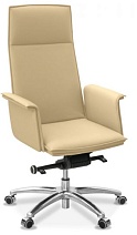 Кресло для руководителя с высокой спинкой Лео, механизм мультиблок, натуральная кожа