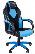 Геймерское кресло GAME 17, черный-голубой