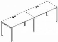 А4 Рабочая станция 2х120, прямые столы на металлокаркасе UNO арт. А4 Б1 013-22