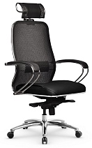 Кресло Метта Samurai SL-2.04 с подголовником, MPES черный, сетка черный плюс
