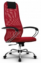 Кресло Метта SU-BK-8 CH (хром), красный