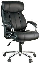 Кресло руководителя Granite HL-ES06, повышенной прочности, нагрузка до 200 кг, экокожа черная, хром