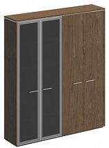 VELAR Шкафы ВЛ 357 (для одежды, с высокими стеклянными дверями), шпон  (Комплект из 2-х шкафов)