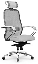 Кресло Метта Samurai SL-2.04 с подголовником, MPES белый, литой алюминий