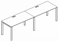 А4 Рабочая станция 2х160, прямые столы на металлокаркасе UNO, арт.  А4 Б1 015-2