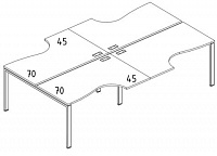 А4 Рабочая станция, арт. А4 Б1 184-2, эргономичные столы на металлокаркасе UNO0