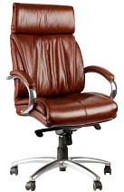 Кресло руководителя Helmi HL-ES04  повышенной прочности, нагрузка до 250 кг, кожа бордовая, мультиблок, хром