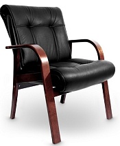 Кресло посетителя Paris D, натуральная кожа цвет черный