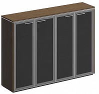 VELAR Шкафы для документов ВЛ 323 средние со стеклянными дверями, шпон  (Комплект из 2-х шкафов)