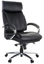 Кресло руководителя Strength HL-ES04 , повышенной прочности, нагрузка до 250 кг, кожа черная, мультиблок, хром