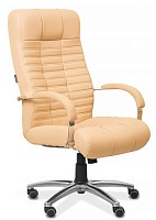 Кресло руководителя Атлант Х с мягкими накладками на подлокотниках, хром, экокожа Премиум6