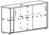 Шкаф-купе, арт. А4 330, низкий для 2-х столов на 60 см0