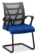 Кресло Топ S конференц, с низкой спинкой, на раме, ткань