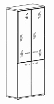 Шкаф для документов  арт. А4 9380, стеклянные двери в рамке из алюминия