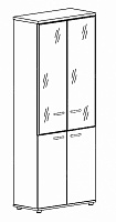 Шкаф для документов  арт. А4 9380, стеклянные двери в рамке из алюминия0